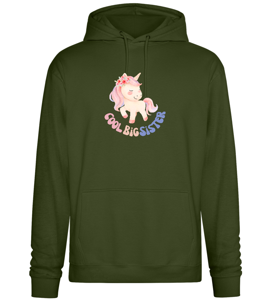 Cool Big Sister Unicorn Design - Premium Essential Unisex Hoodie_ARMY_front