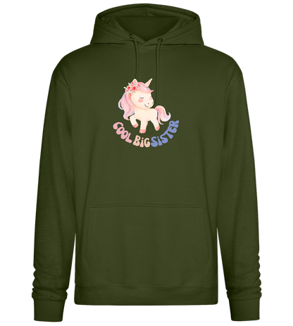 Cool Big Sister Unicorn Design - Premium Essential Unisex Hoodie_ARMY_front