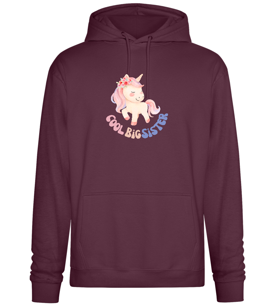 Cool Big Sister Unicorn Design - Premium Essential Unisex Hoodie_BORDEAUX_front