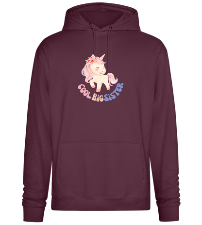 Cool Big Sister Unicorn Design - Premium Essential Unisex Hoodie_BORDEAUX_front