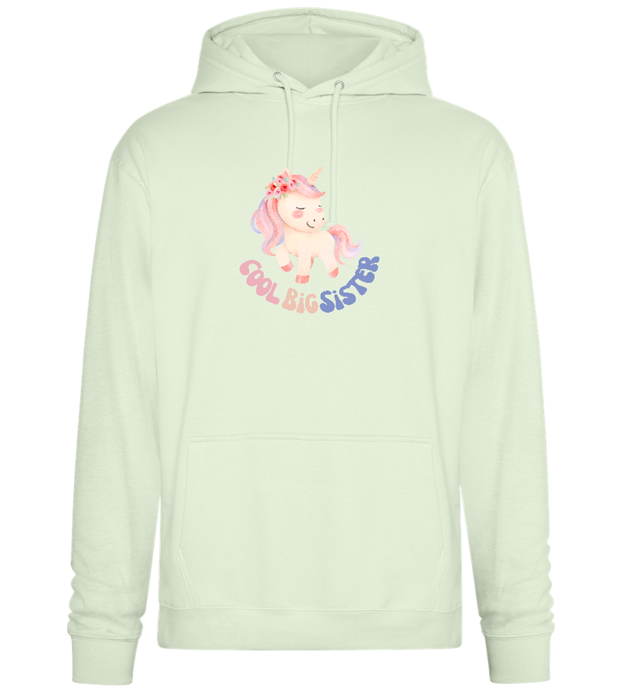 Cool Big Sister Unicorn Design - Premium Essential Unisex Hoodie_CREAMY GREEN_front