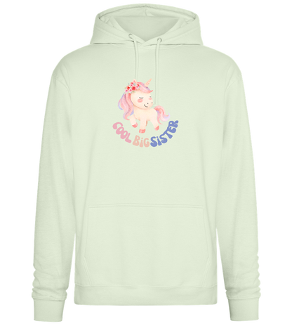 Cool Big Sister Unicorn Design - Premium Essential Unisex Hoodie_CREAMY GREEN_front