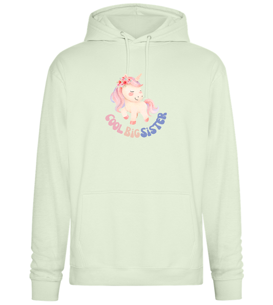 Cool Big Sister Unicorn Design - Premium Essential Unisex Hoodie_CREAMY GREEN_front