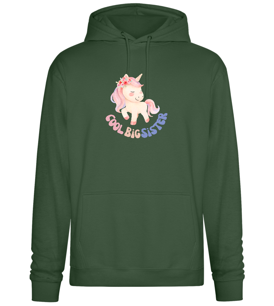 Cool Big Sister Unicorn Design - Premium Essential Unisex Hoodie_GREEN BOTTLE_front