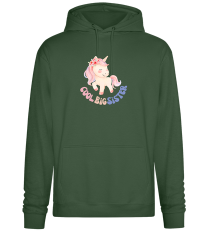 Cool Big Sister Unicorn Design - Premium Essential Unisex Hoodie_GREEN BOTTLE_front