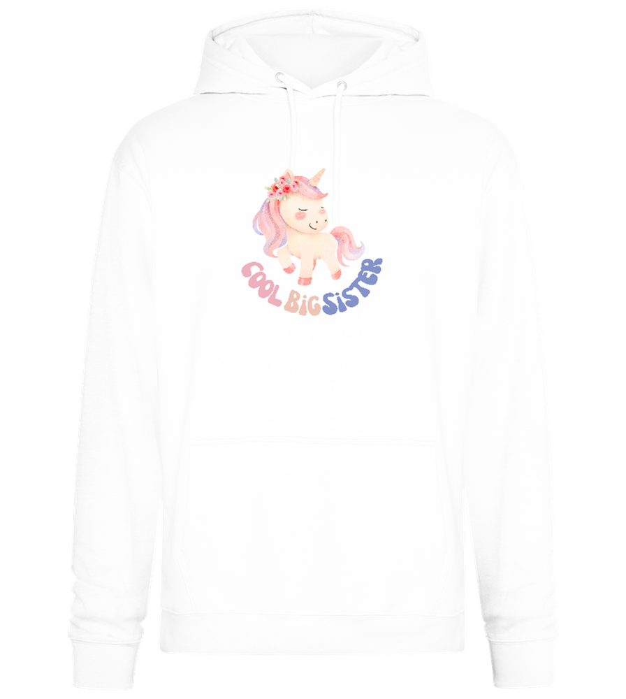 Cool Big Sister Unicorn Design - Premium Essential Unisex Hoodie_WHITE_front