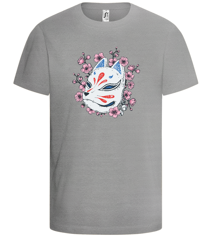 Catmask Sakura Design - Comfort kids fitted t-shirt_ORION GREY_front