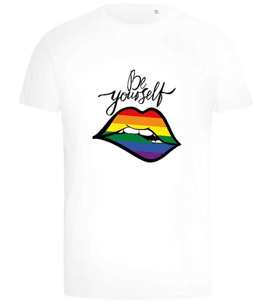 Be Yourself Rainbow Lips Design - Comfort men's t-shirt_WHITE_front