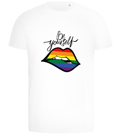 Be Yourself Rainbow Lips Design - Comfort men's t-shirt_WHITE_front