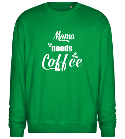 Needs Coffee Design - Comfort Essential Unisex Sweater_MEADOW GREEN_front