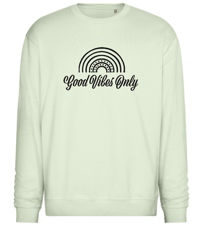 Good Vibes Only Design - Comfort Essential Unisex Sweater_CREAMY GREEN_front