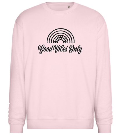 Good Vibes Only Design - Comfort Essential Unisex Sweater_LIGHT PEACH ROSE_front