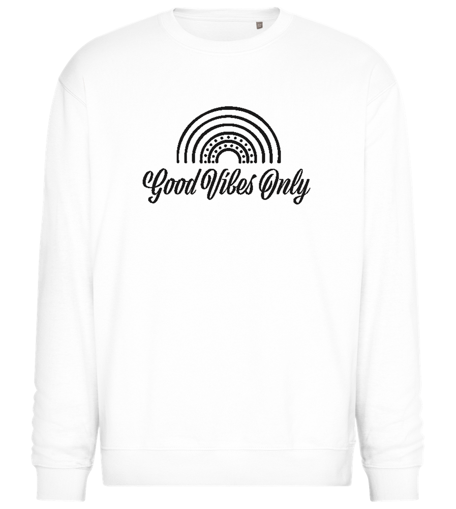 Good Vibes Only Design - Comfort Essential Unisex Sweater_WHITE_front