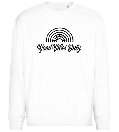 Good Vibes Only Design - Comfort Essential Unisex Sweater_WHITE_front