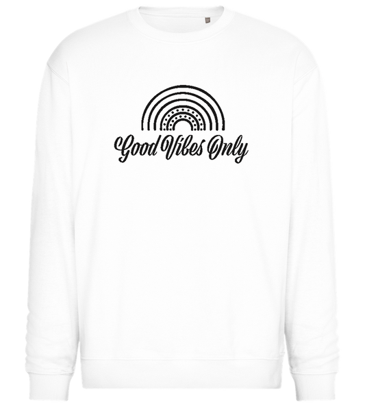 Good Vibes Only Design - Comfort Essential Unisex Sweater_WHITE_front