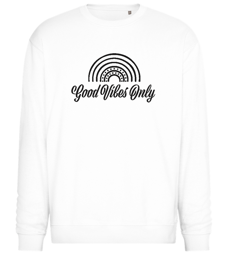 Good Vibes Only Design - Comfort Essential Unisex Sweater_WHITE_front