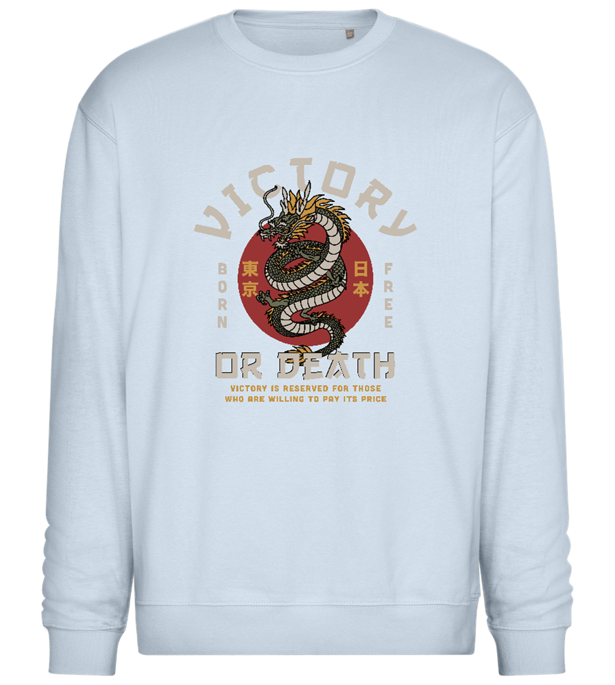 Victory Dragon Design - Comfort Essential Unisex Sweater_CREAMY BLUE_front