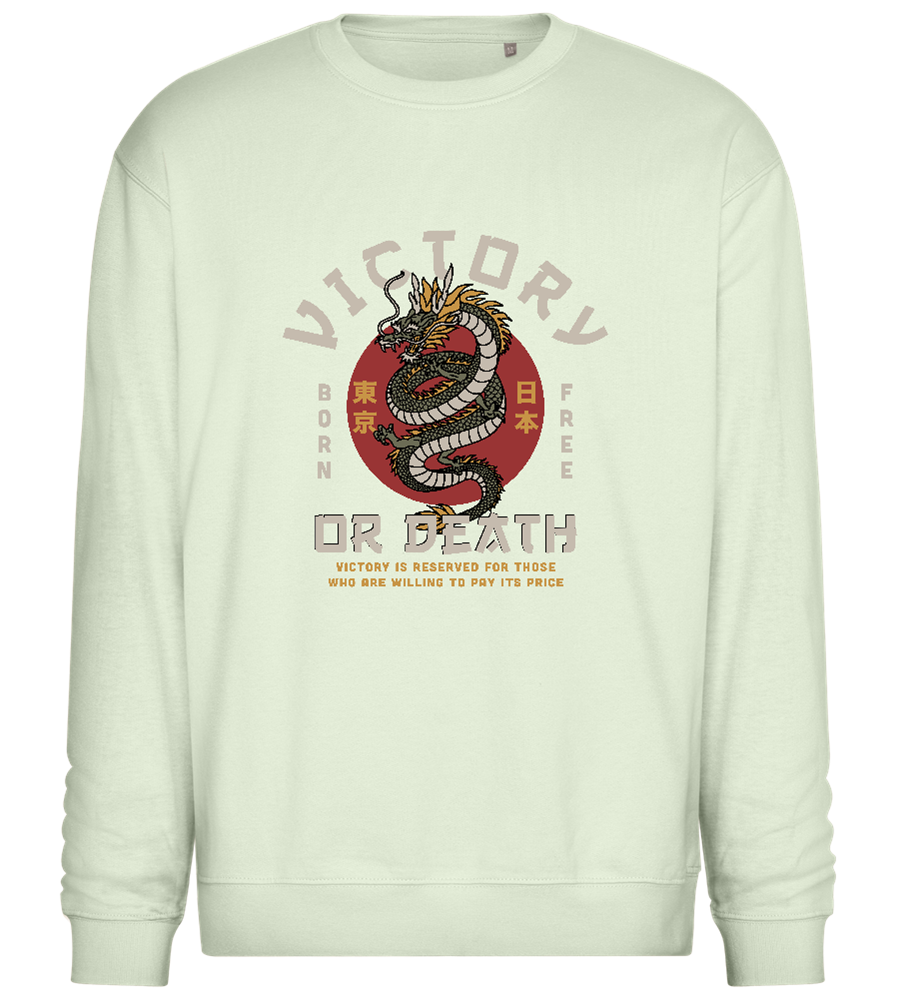 Victory Dragon Design - Comfort Essential Unisex Sweater_CREAMY GREEN_front