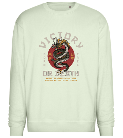 Victory Dragon Design - Comfort Essential Unisex Sweater_CREAMY GREEN_front