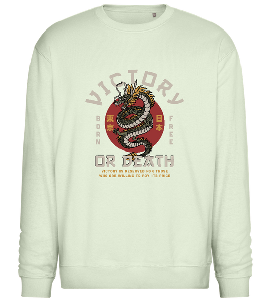 Victory Dragon Design - Comfort Essential Unisex Sweater_CREAMY GREEN_front