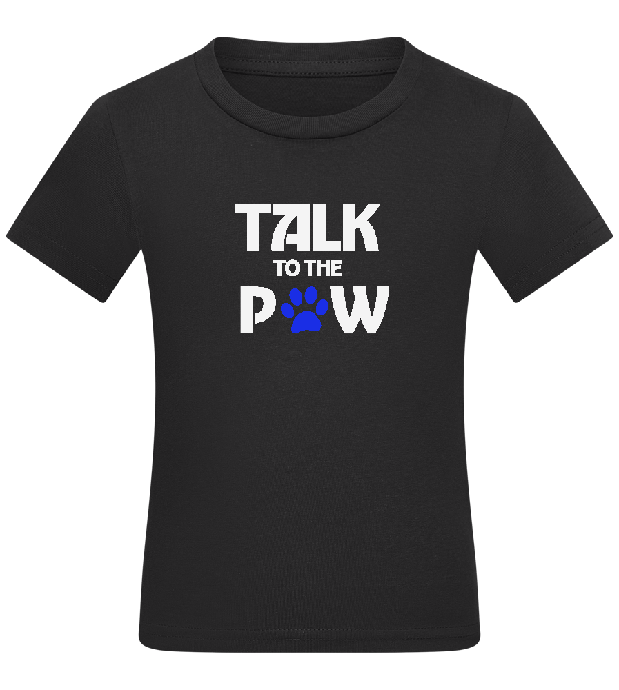 Talk to the Paw Design - Comfort kids fitted t-shirt_DEEP BLACK_front