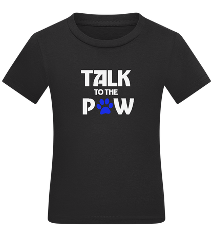 Talk to the Paw Design - Comfort kids fitted t-shirt_DEEP BLACK_front