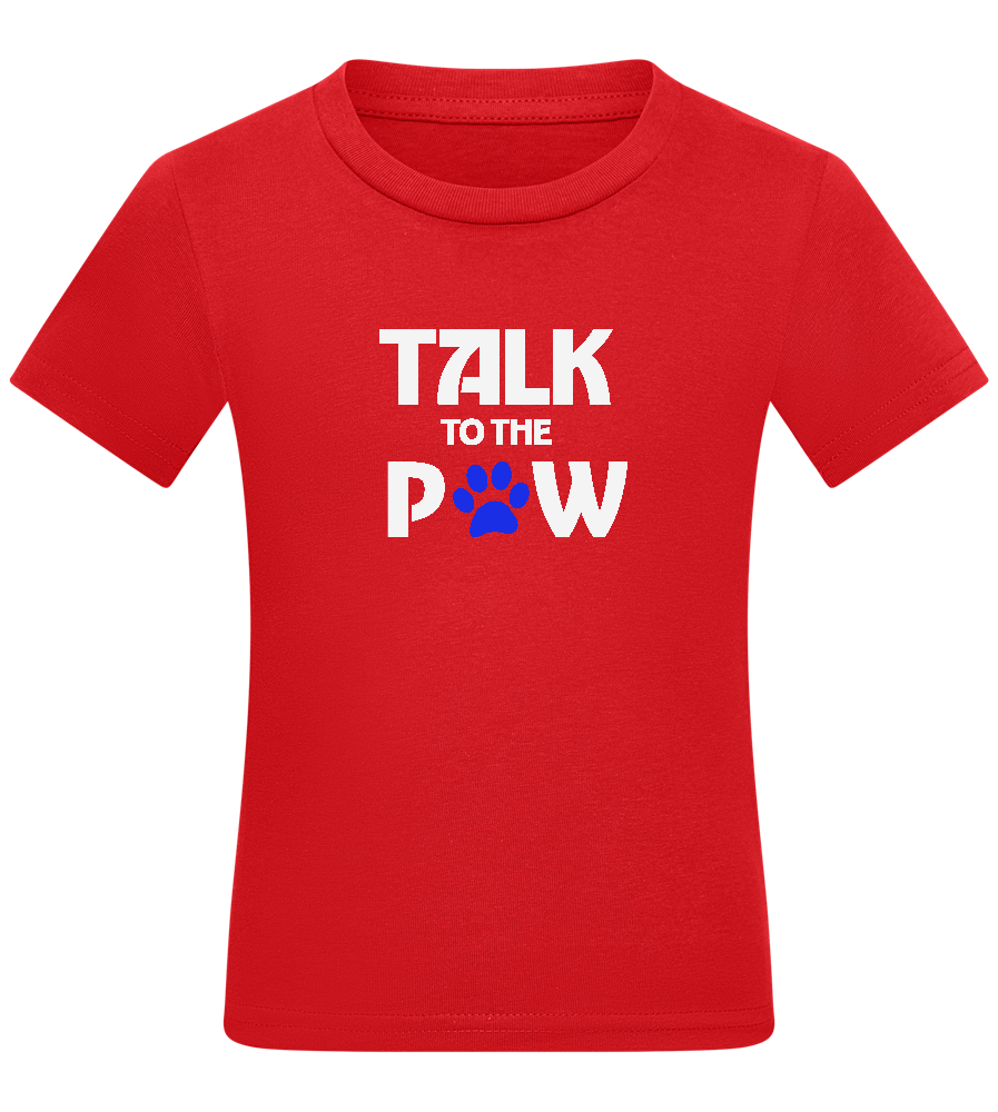 Talk to the Paw Design - Comfort kids fitted t-shirt_RED_front