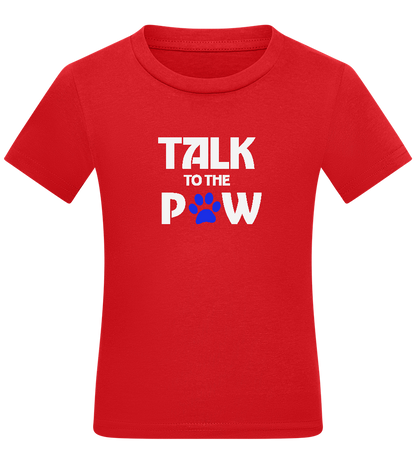 Talk to the Paw Design - Comfort kids fitted t-shirt_RED_front