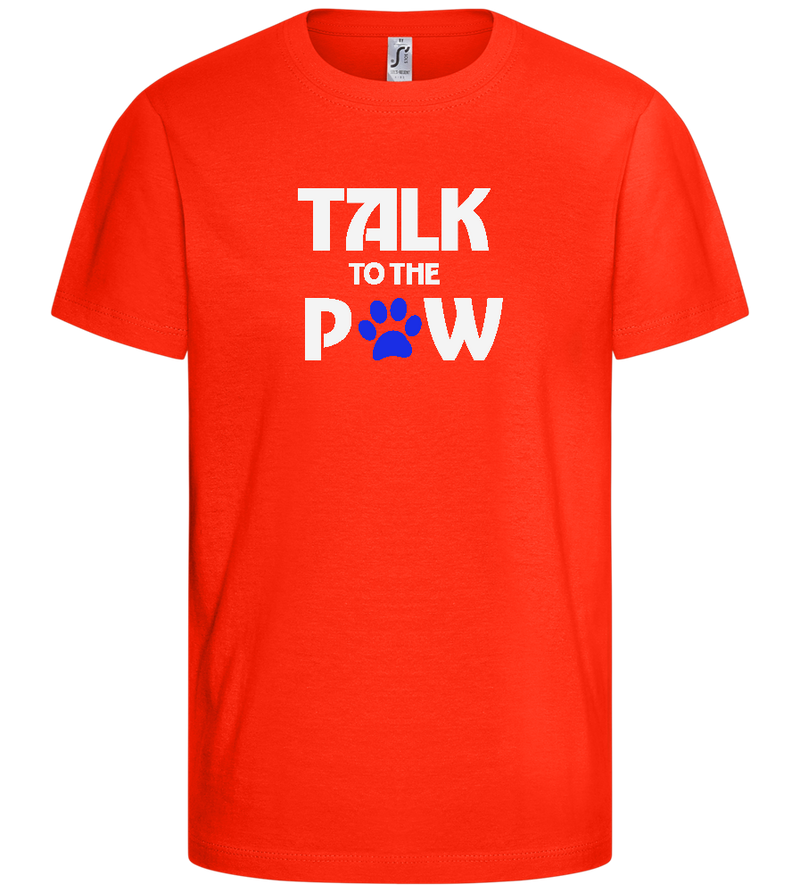 Talk to the Paw Design - Comfort kids fitted t-shirt_RED_front