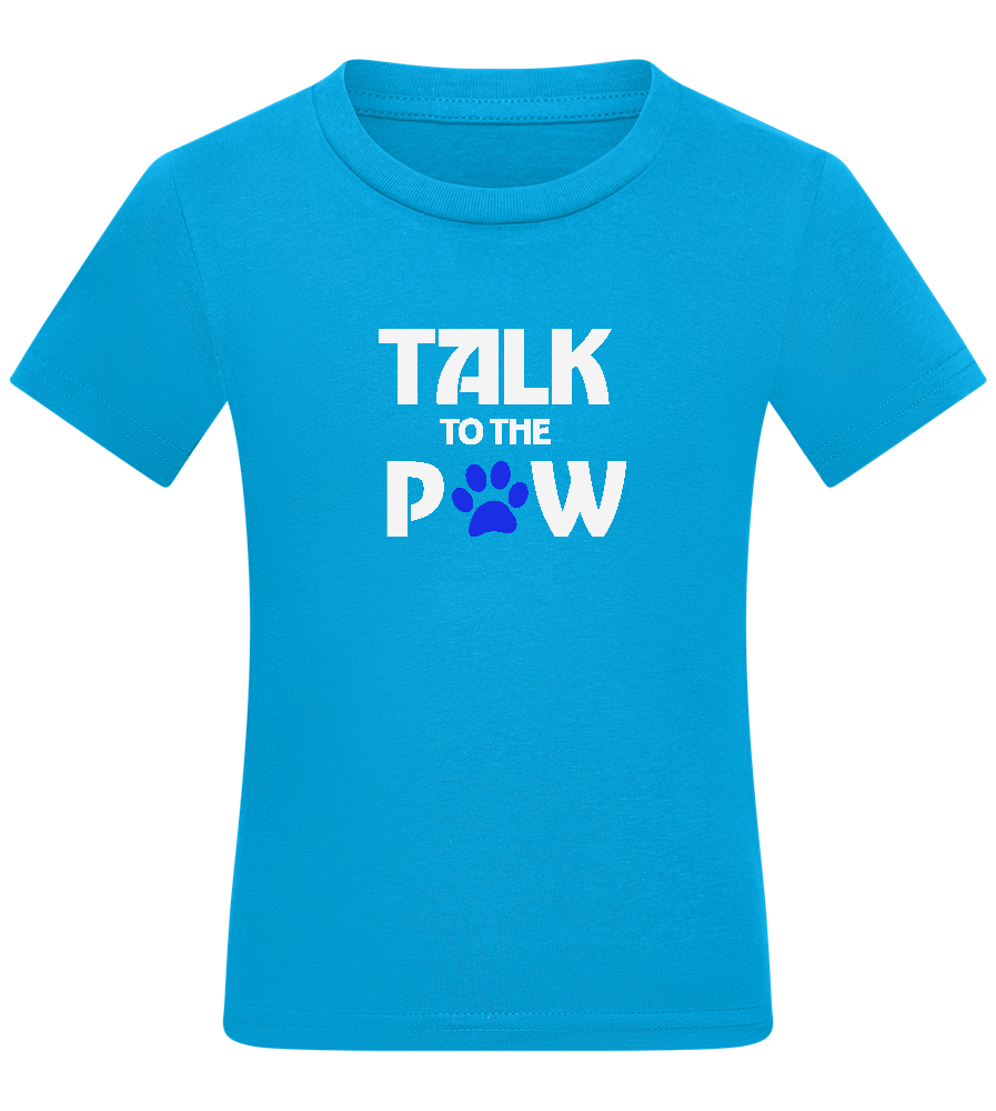 Talk to the Paw Design - Comfort kids fitted t-shirt_TURQUOISE_front