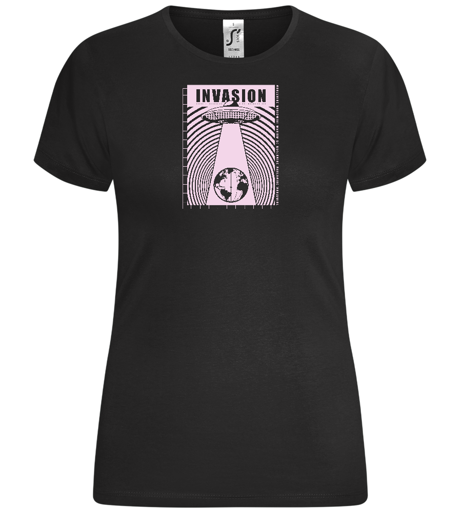 Invade Earth Design - Comfort women's t-shirt_DEEP BLACK_front