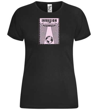 Invade Earth Design - Comfort women's t-shirt_DEEP BLACK_front