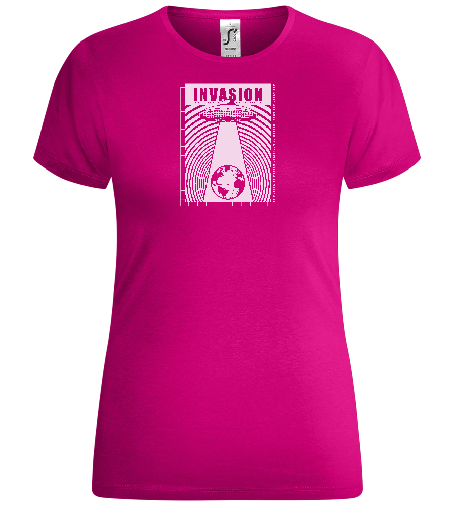 Invade Earth Design - Comfort women's t-shirt_FUCHSIA_front