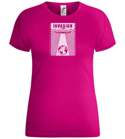 Invade Earth Design - Comfort women's t-shirt_FUCHSIA_front