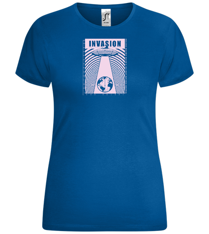 Invade Earth Design - Comfort women's t-shirt_ROYAL_front