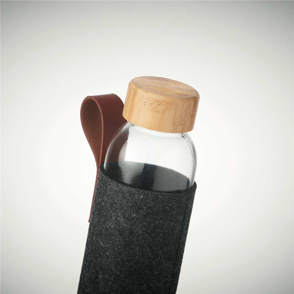Glass Bottle with Felt Pouch_STONE GREY_DETAILEDIMAGE_front_1