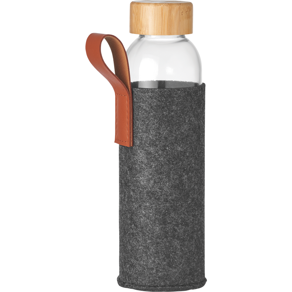 Glass Bottle with Felt Pouch_STONE GREY_DETAILEDIMAGE_front_3