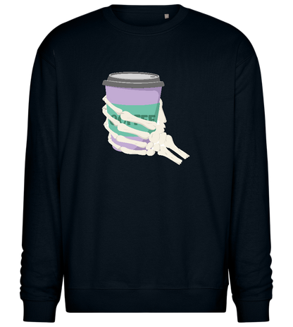 Drinking Coffee Design - Comfort Essential Unisex Sweater_BLACK_front