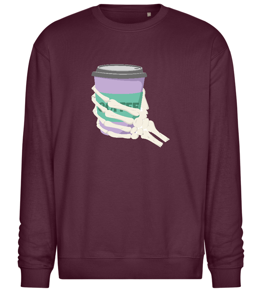 Drinking Coffee Design - Comfort Essential Unisex Sweater_BORDEAUX_front