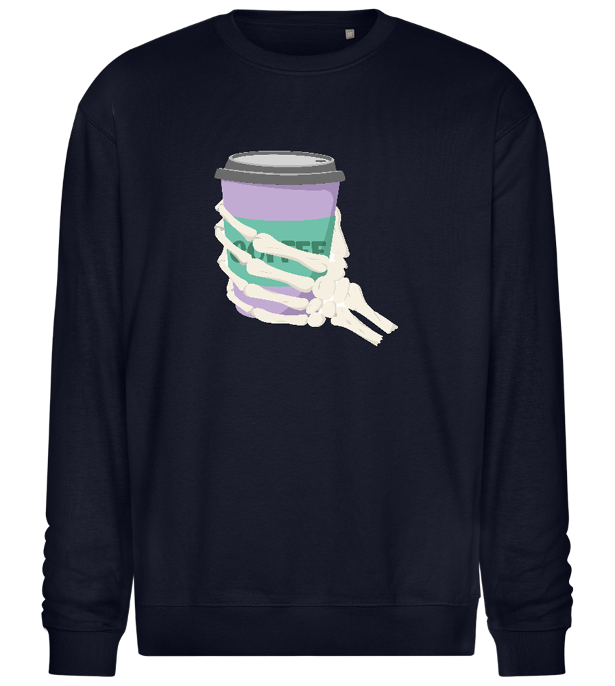 Drinking Coffee Design - Comfort Essential Unisex Sweater_FRENCH NAVY_front