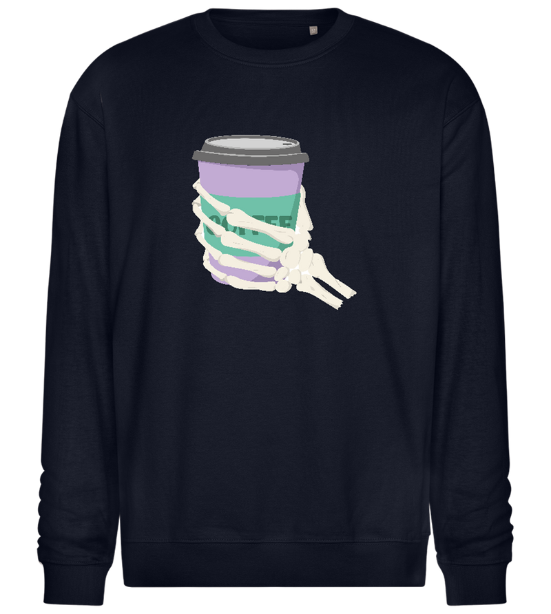 Drinking Coffee Design - Comfort Essential Unisex Sweater_FRENCH NAVY_front