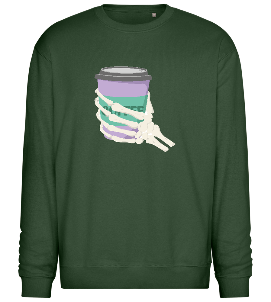 Drinking Coffee Design - Comfort Essential Unisex Sweater_GREEN BOTTLE_front