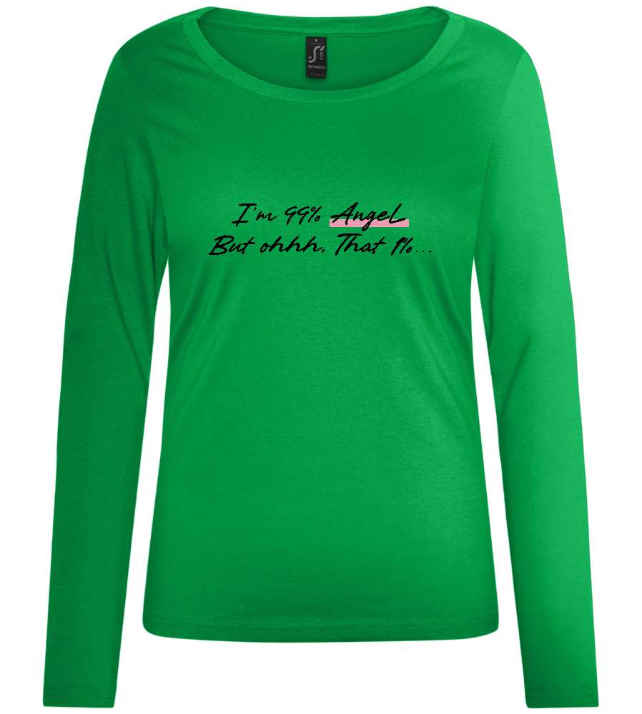 99% Angel Design - Comfort women's long sleeve t-shirt_MEADOW GREEN_front