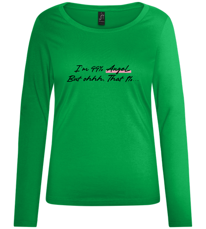 99% Angel Design - Comfort women's long sleeve t-shirt_MEADOW GREEN_front
