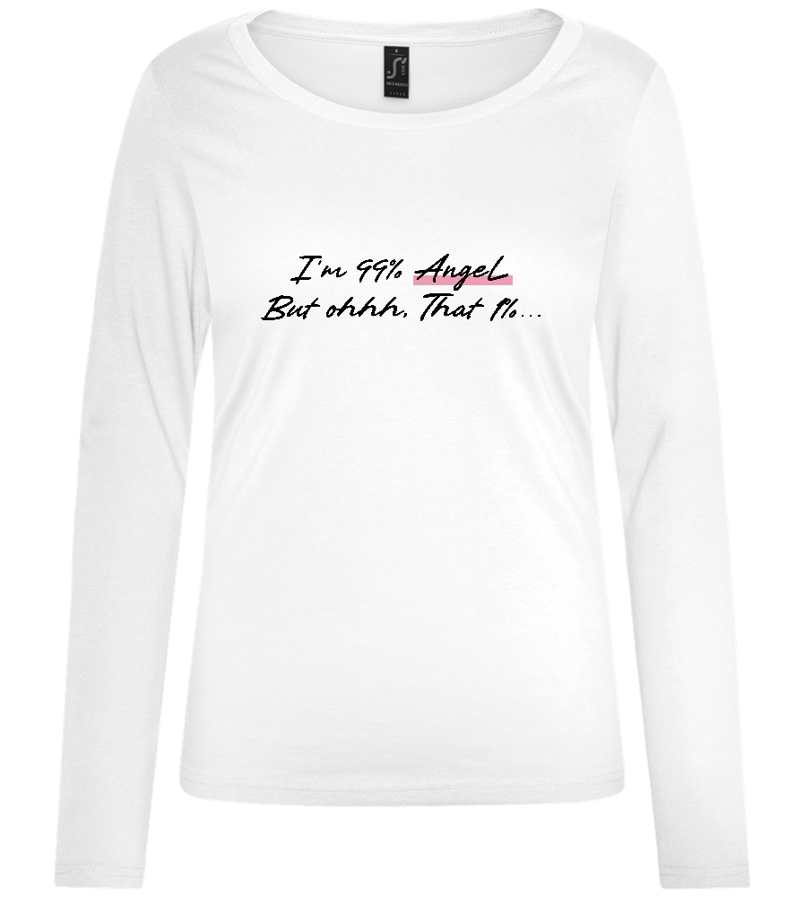 99% Angel Design - Comfort women's long sleeve t-shirt_WHITE_front