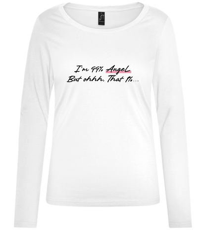 99% Angel Design - Comfort women's long sleeve t-shirt_WHITE_front