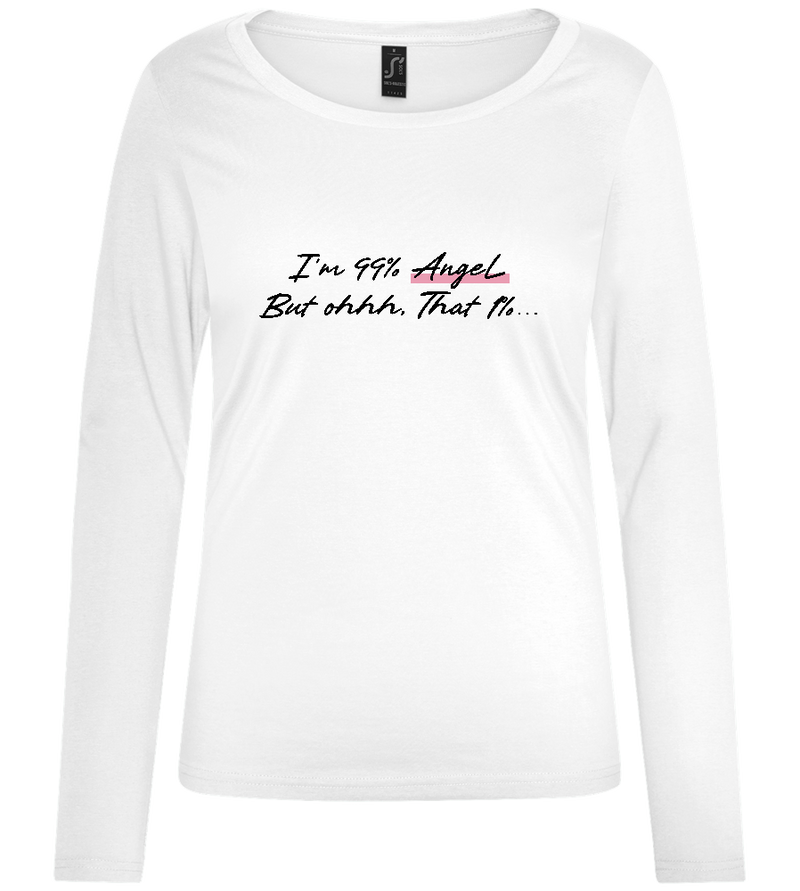 99% Angel Design - Comfort women's long sleeve t-shirt_WHITE_front
