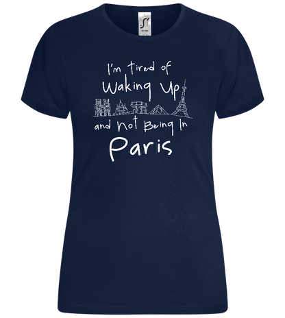 Not Being in Paris Design - Comfort women's t-shirt_MARINE_front