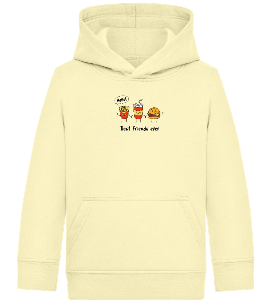 Best Friends Ever Food Design - Comfort Kids Hoodie_AMARELO CLARO_front