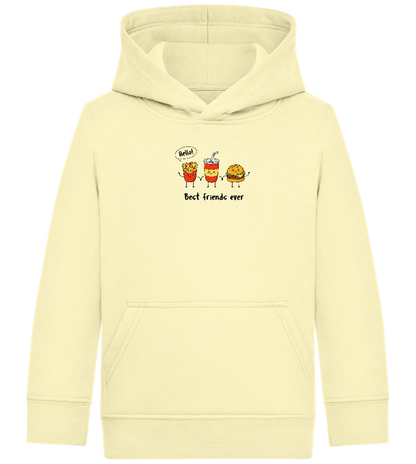 Best Friends Ever Food Design - Comfort Kids Hoodie_AMARELO CLARO_front